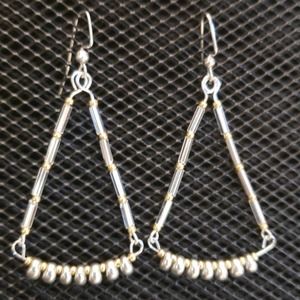 Silver & gold dangle earrings